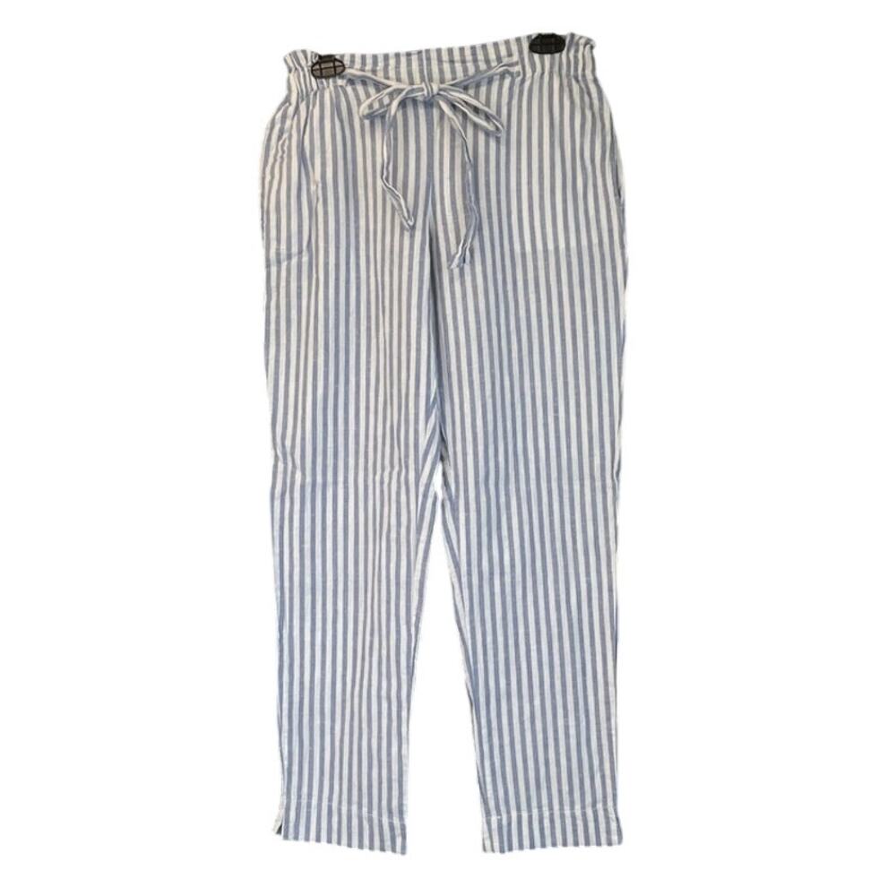 BeachlunchLounge Womens S/P Blue White Stripes Linen /Cotton Vacation/ResortWear